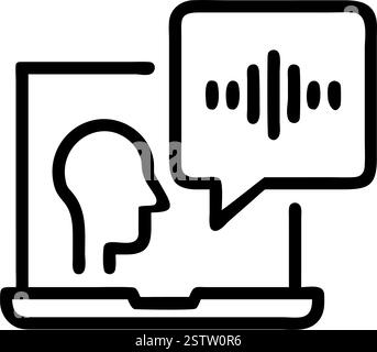 Symbol für DIE KI-Spracherkennungssoftware Stock Vektor