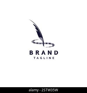 Federschreiber Initial Letter S Logo Design. Quill-Schriftzug bildet ein Infinity-Symbol-Logo-Design. Stock Vektor