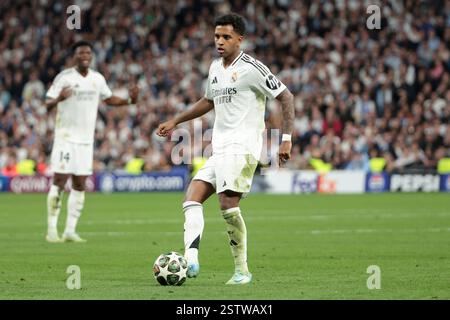 Madrid, Espagne. Februar 2025. Rodrygo von Real Madrid während der UEFA Champions League, K.-o.-Phase Play-offs, 2. Leg-Fußballspiel zwischen Real Madrid CF und Manchester City am 19. Februar 2025 im Estadio Santiago Bernabeu-Stadion in Madrid, Spanien - Foto Jean Catuffe/DPPI Credit: DPPI Media/Alamy Live News Stockfoto