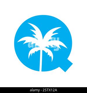 Initial Letter Q Palm Logo Design Vektorvorlage Stock Vektor