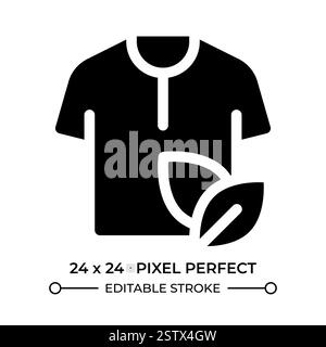 Kleidung aus umweltfreundlichem Material Glyph ui Symbol Stock Vektor