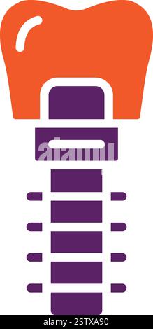 Dentalimplantat Vektor-Icon-Design-Illustration Stock Vektor