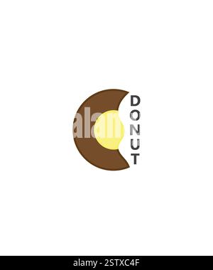 Schokoladen-Donut-Logo, Donut-Logo-Vorlage-Design, Bäckerei-Logo, Sweet Shop-Logo, Vektor-Illustration Stock Vektor