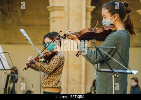 Weihnachtsvorsprechen der Llucmajor Musikschule Stockfoto