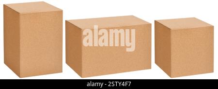 Kartonschachtel für Design in verschiedenen Größen Stockfoto