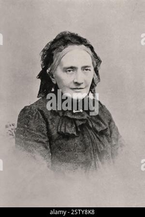 Porträt von Clara Schumann (* Clara Wieck - 1819-1896) deutsche Pianistin im Alter. Witwe des Komponisten Robert Schumann - Historisches Dokument, Fotograf unbekannt Stockfoto