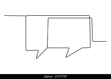 Sprechblase eine Zeilenzeichnung eines minimalistischen Vektorsymbols mit Schwarz-weiß Stock Vektor