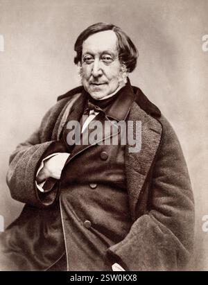 Gioachino Rossini. Porträtaufnahme des italienischen Komponisten Gioachino Antonio Rossini (1792-1868) von Atelier Nadar, 1855-1900 Stockfoto