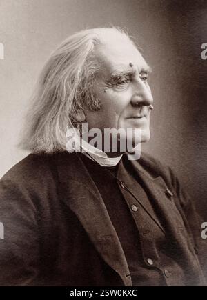 Franz Liszt (1811–1886) Porträtfoto des ungarischen Komponisten, Pianisten, Dirigenten und Lehrers von Atelier Nadar, 1875-1886 Stockfoto