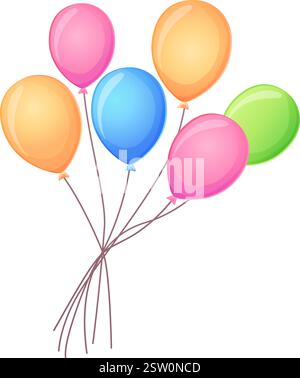 Kleiner Haufen bunter Ballons, Vektor-Illustration Stock Vektor