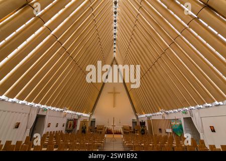 Christchurch Transitional Cathedral in Christchurch, Neuseeland, allgemein bekannt als Cardboard Cathedral Stockfoto