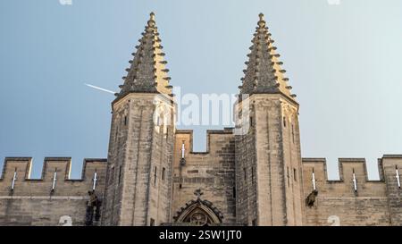 Über Port de Champeaux im Papstpalais in Avignon, Frankreich Stockfoto