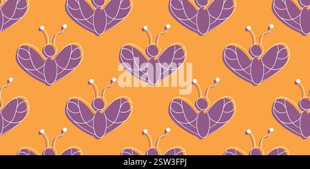 Abstrakte Schmetterlingsformen auf leuchtendem orangefarbenem Hintergrund Stock Vektor