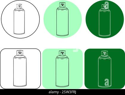 Grafisches Tintenlogo für Spraydosen. Vektor lineares Symbol von Deodorant, Farbe, Lufterfrischer, Reiniger, möbelpolitur, abweisend. Kontur isoliert VEC Stock Vektor
