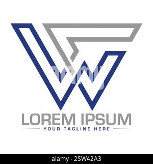 Logo mit WC-Buchstaben Stock Vektor