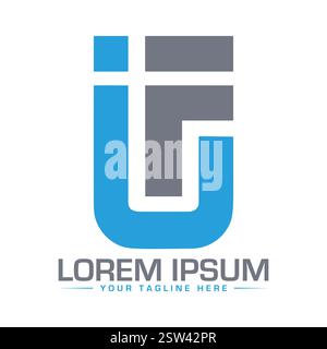 Design mit UF-Letter-Logo Stock Vektor