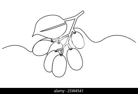 Durchgehende einzeilige Art von Jamun Fruit Stock Vektor