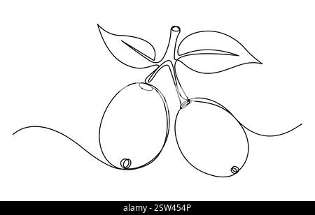 Durchgehende einzeilige Art von Jamun Fruit Stock Vektor