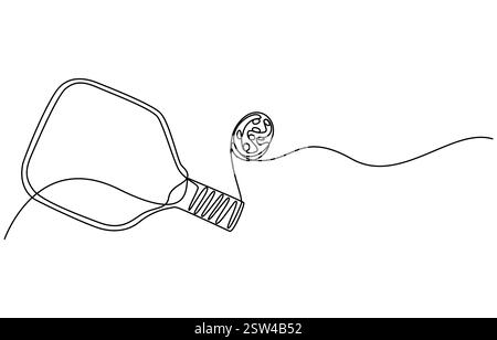Pickleball eine Zeilenzeichnung Stock Vektor