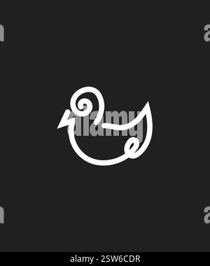 Einfache Entenlogo-Vektor-Illustration mit Linienart-Stil Stock Vektor