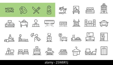 Hotel Icons Set Stock Vektor