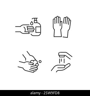 Symbole für Reinigung und Hygiene Stock Vektor