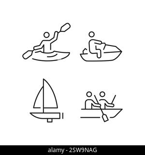 Symbolgruppe Boote Stock Vektor