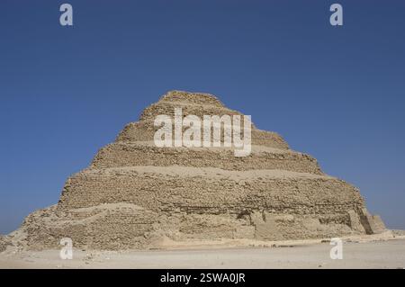 Pyramide von Djoser. Sakkara-Nekropole. Memphis, Ägypten. Stockfoto