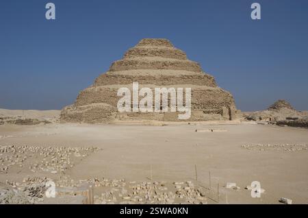 Pyramide von Djoser. Sakkara-Nekropole. Memphis, Ägypten. Stockfoto