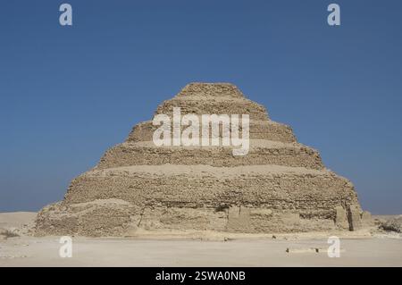 Pyramide von Djoser. Sakkara-Nekropole. Memphis, Ägypten. Stockfoto