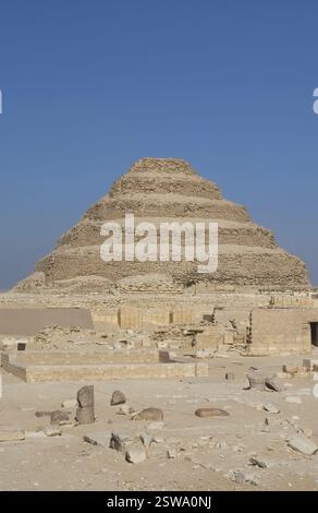 Pyramide von Djoser. Sakkara-Nekropole. Memphis, Ägypten. Stockfoto