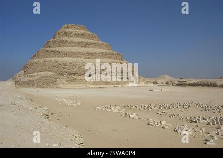 Pyramide von Djoser. Sakkara-Nekropole. Memphis, Ägypten. Stockfoto