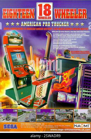 1999-2000 18 Wheeler: American Pro Trucker, in Japan als 18 Wheeler Ad-Arcade-Spiel entwickelt von Sega AM2 Stockfoto