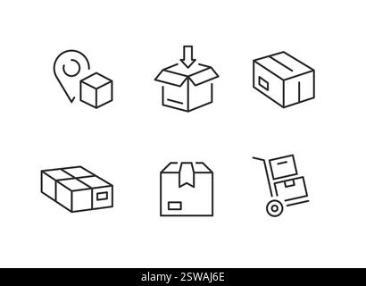 Symbolgruppe Delivery Services Stock Vektor