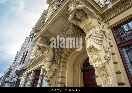 Historisches Gebäude in der Piotrkowska Straße in Lodz Polen Stockfoto