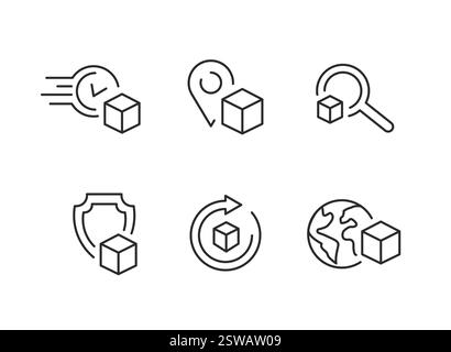 Symbolgruppe Delivery Services Stock Vektor