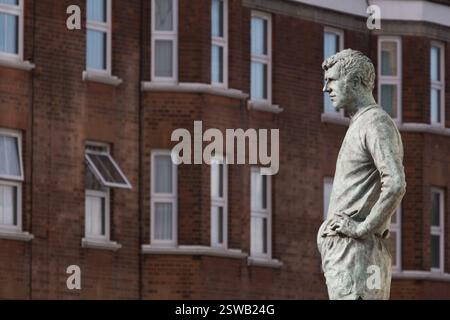 Statue eines Fußballspielers Chelsea Football Club Stadium Stamford Bridge Stockfoto