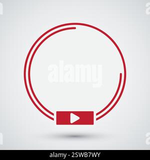 Rotes Symbol für soziale Medien am besten für Vorlage für Live-Video-Streaming Stock Vektor