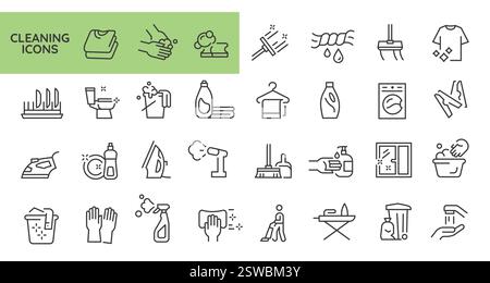 Reinigungs-Icons Set Stock Vektor