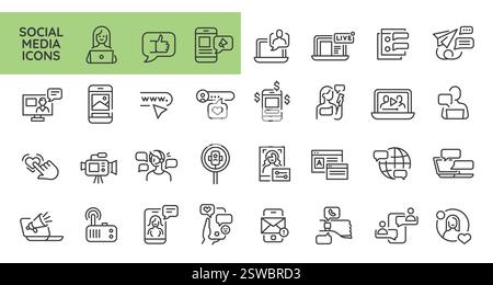 Social Media Icons Set Stock Vektor