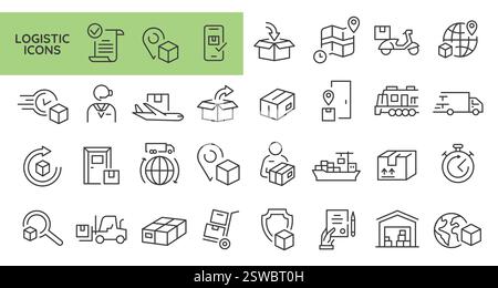Logistische Icon-Set Stock Vektor