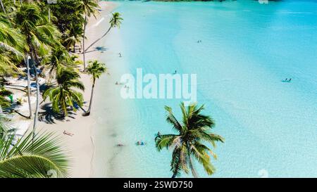 Die Ruhe des türkisfarbenen Wassers von Koh Kood und der üppigen Palmen Stockfoto