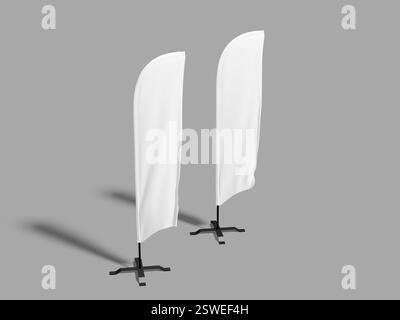 3D-Rendering für Modellerstellung mit drei Federn Stockfoto
