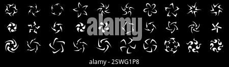 Minimalistisches abstraktes Y2K-Tribal-Symbol-Set Stock Vektor