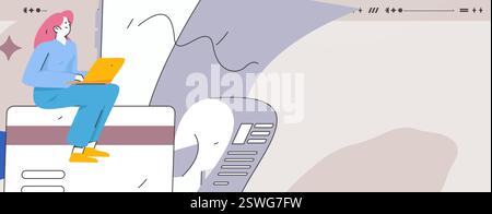 Online-Shopping Zahlung Sicherheit Zeichen flach Vektor Konzept Operation Hand gezeichnete Illustration Stock Vektor