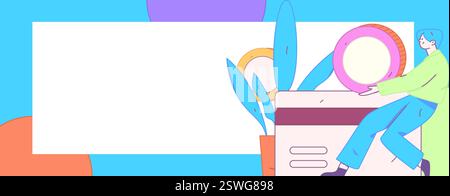 Online-Shopping Zahlung Sicherheit Zeichen flach Vektor Konzept Operation Hand gezeichnete Illustration Stock Vektor