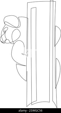 Koala auf einem Baum abstrakte Kritzelskizze. Australisches Tierdesign mit durchgehender Linienzeichnung. Tierwelt Linie Kunst Vektor Illustration Stock Vektor
