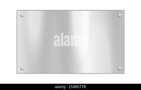 Vergoldete Platte. Metallplaque-Mockup. Goldener Rahmen. Vektor-Messingrechteck Stock Vektor