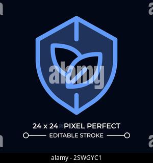 Leaves on Shield Dark Color ui-Symbol Stock Vektor
