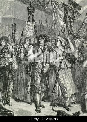 Französische Revolution. Sains-Culottes. Invasion der Versammlung, 20. Juni 1792. Stich von Blanpain nach einem Entwurf von Hippolyte de la Charlerie. Stockfoto